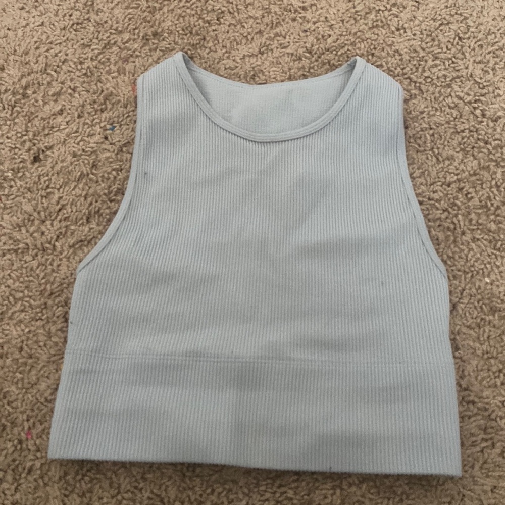Preppy light blue workout top